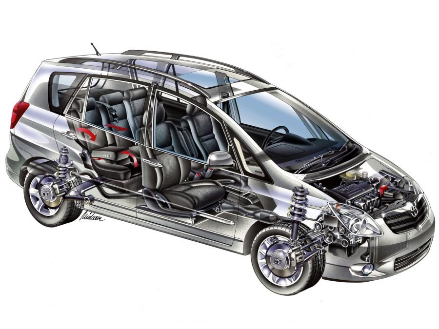 Схема Toyota Corolla Verso 2001-04 2001 года  (фото 10 из 13)